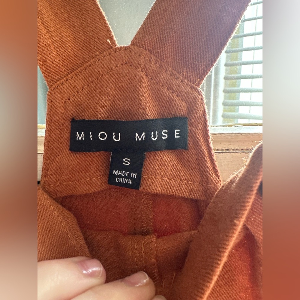 Miou Muse | Rust Short Overalls - Picture 4 of 7